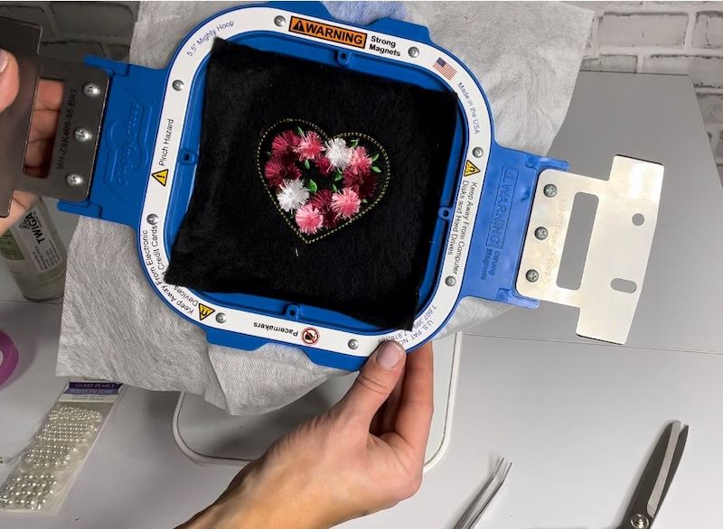 activate fringe Flower Heart Brooch