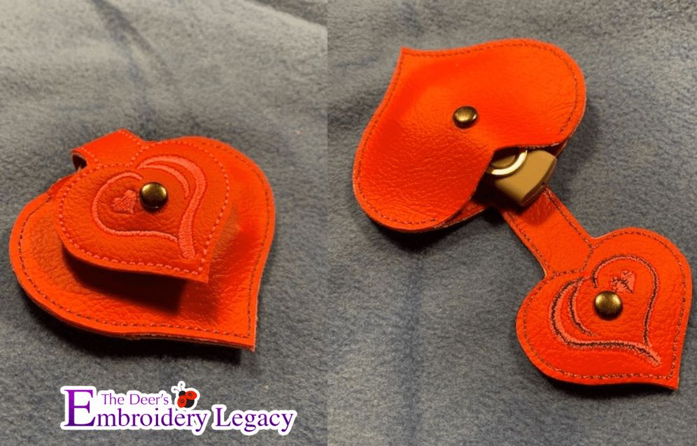 Embroider Heart Key Chain