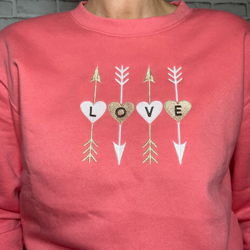 lovearrow3 | Embroidery Legacy Love Arrows sweatshirt