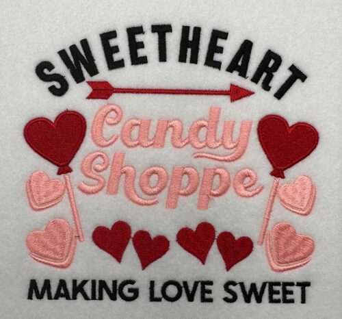 sweet heart candy shop Embroidery Design