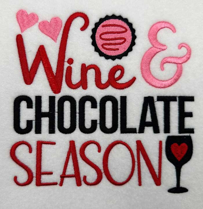 winechocolateseason | Embroidery Legacy Wine and chocolate season embroidery design