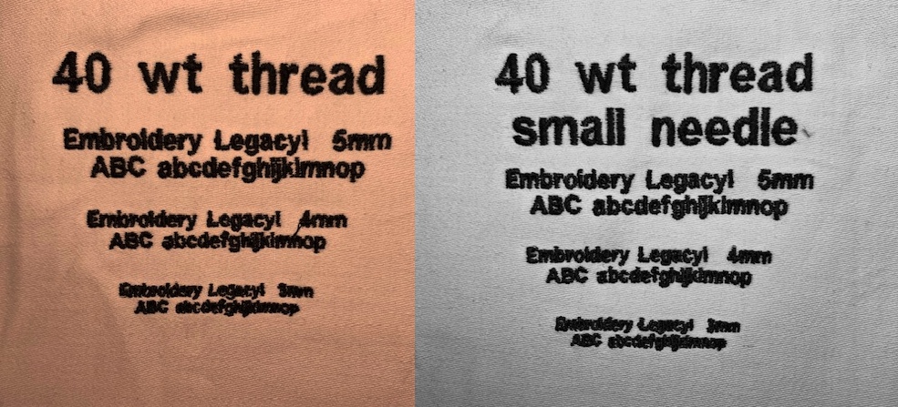 40 wt thread small Embriodery fonts