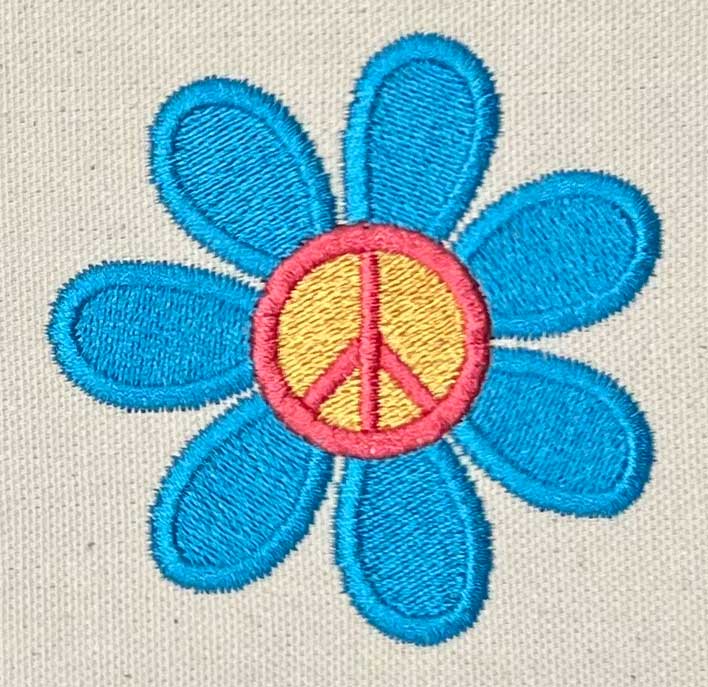 HippieArt3 | Embroidery Legacy Hippie Art flower peace symbol embroidery design