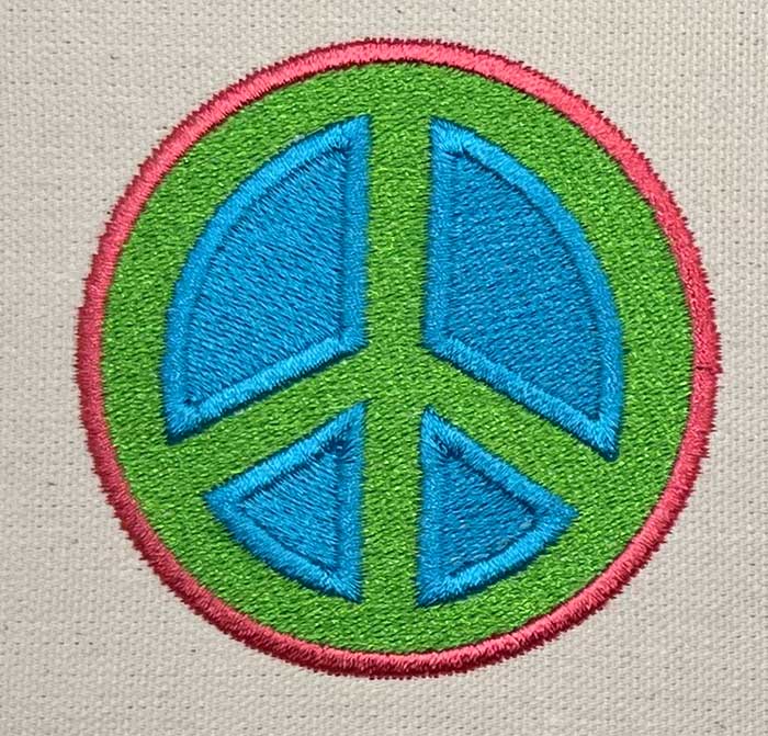 HippieArt8 | Embroidery Legacy Hippie Art peace symbol embroidery design