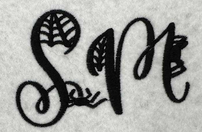 SpookyMonogram50mm_sewout | Embroidery Legacy Spooky Monogram 50mm Embriodery Font