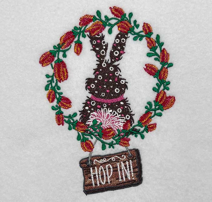 BunnyWreath | Embroidery Legacy bunny wreath embroidery design