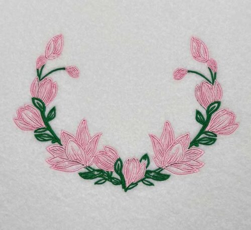 Floral Frame Monogram 17 embroidery design