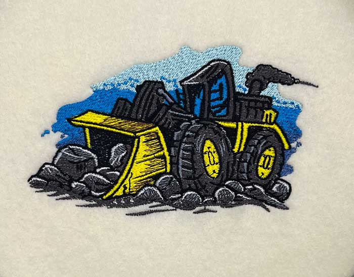 L-8664CartoonBulldozer_sewout | Embroidery Legacy bulldozer embroidery design