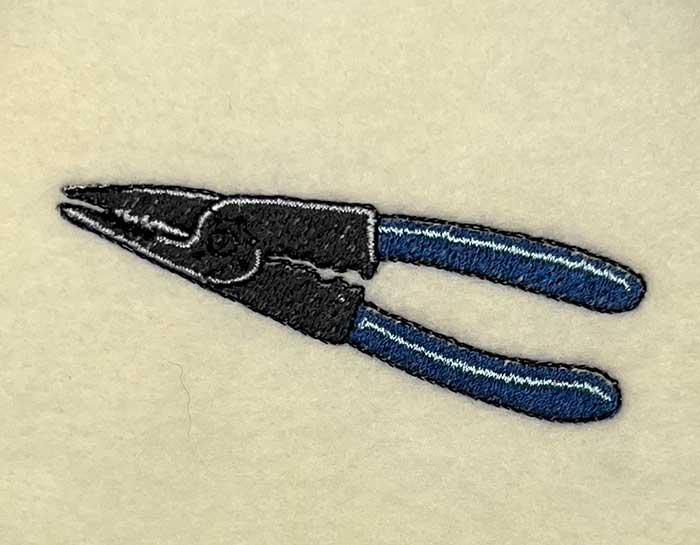 L-8666WireStrippers_sewout | Embroidery Legacy wire strippers embroidery design