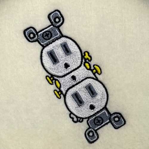 electrical outlet embroidery design