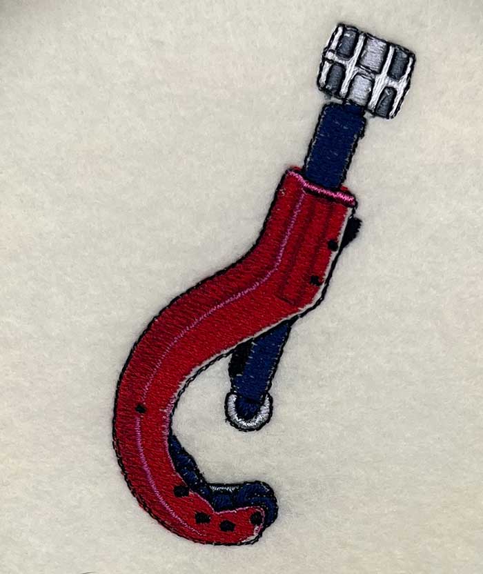 L-8669PipeCutter_sewout | Embroidery Legacy pipe cutter embroidery design