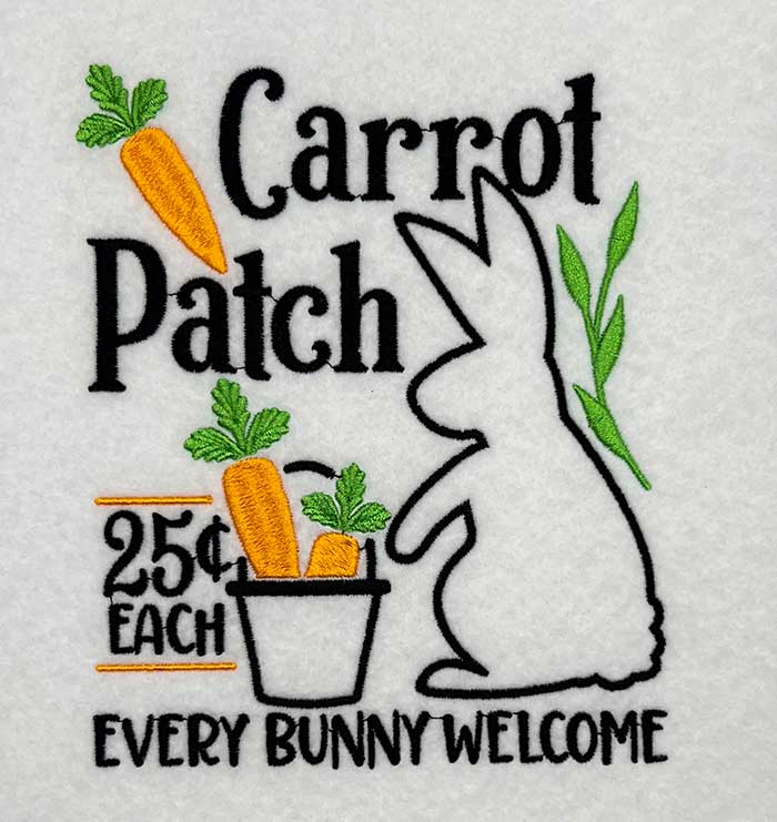 SDCarrotPatch | Embroidery Legacy carrot patch embroidery design
