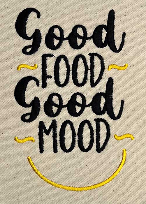 Totes1_8 | Embroidery Legacy good food embroidery design