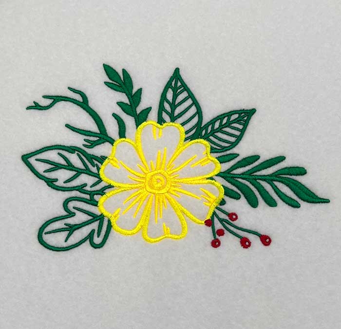 FloFraMon_27 | Embroidery Legacy Floral Frame monogram flower embroidery design