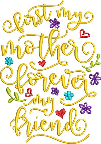 First my mother embroidery design
