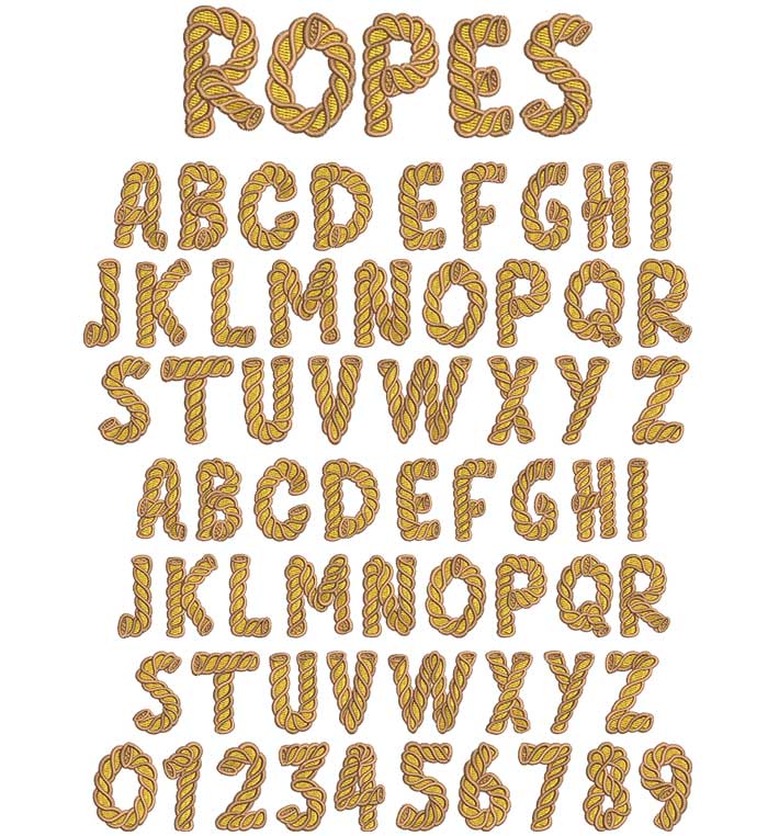 Ropes 2 color 35mm esa font