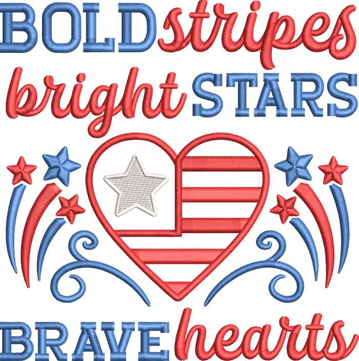SD-BoldStripes | Embroidery Legacy bold stripes stars embroidery design