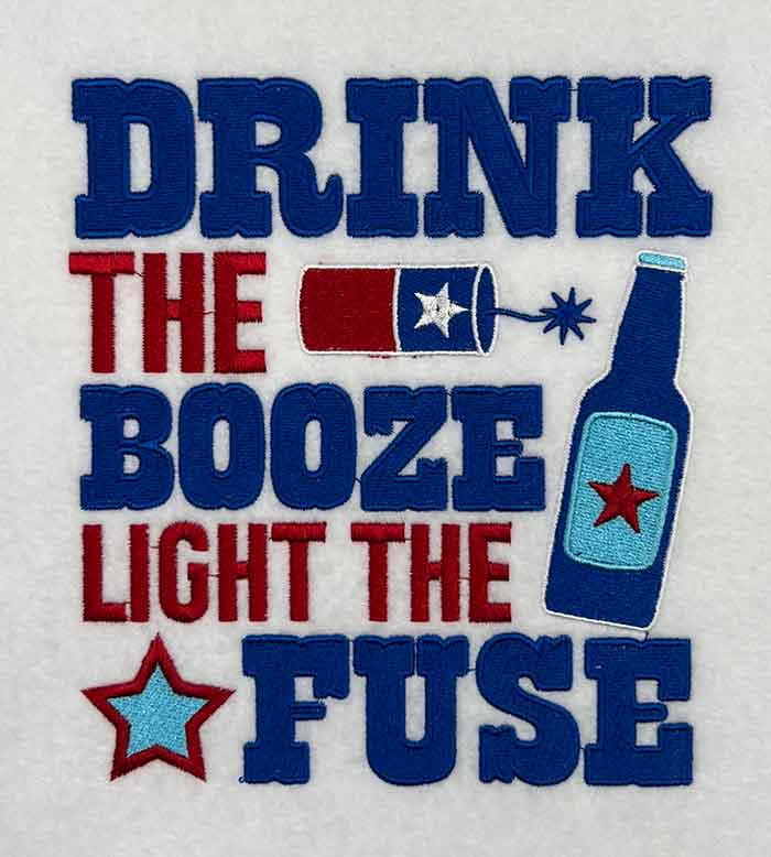 SD_DrinkBooze | Embroidery Legacy drink the booze embroidery design