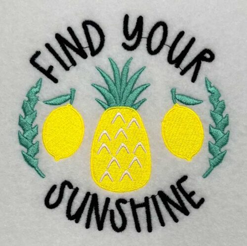 find your sunshine embroidery design