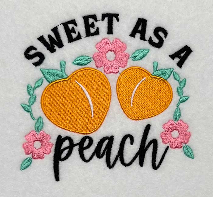 SD_SweetPeach | Embroidery Legacy sweet as a peach embroidery design