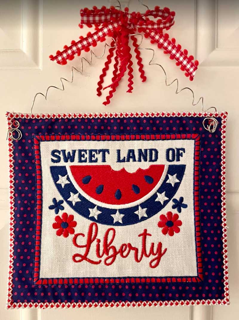 sweetlandlibertywallhanging | Embroidery Legacy Sweet land of liberty wall hanger