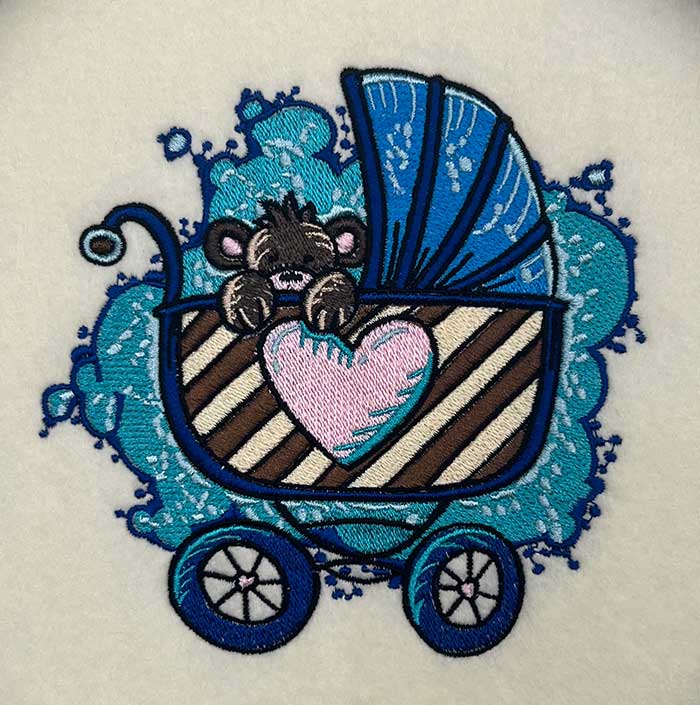 M-8724CuteBabyCarriage_sewout | Embroidery Legacy baby carriage embroidery design
