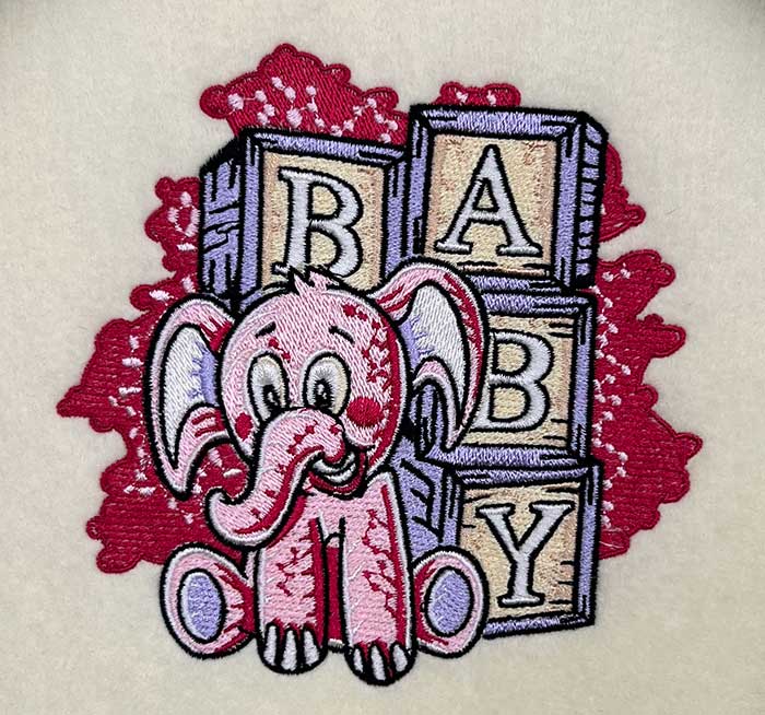 M-8725StuffedElephantandBlocks_sewout | Embroidery Legacy stuffed elephant embroidery design