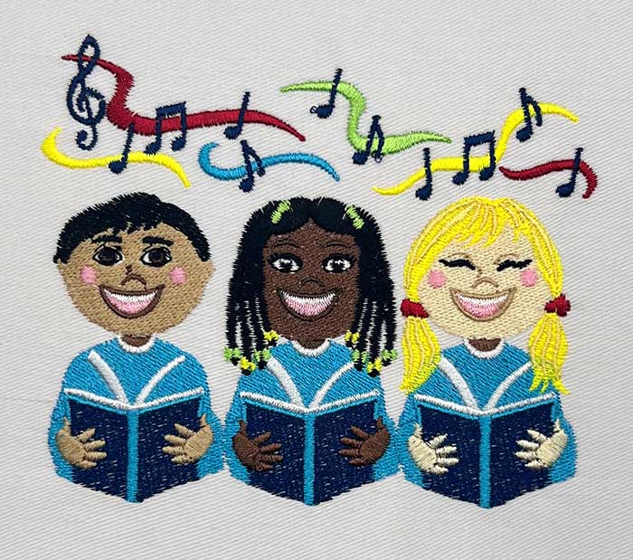 M-8726KidsChoir_sewout | Embroidery Legacy Kids Choir embroidery design