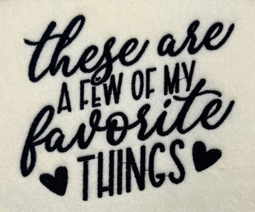 these are my favourite thing embroidery design