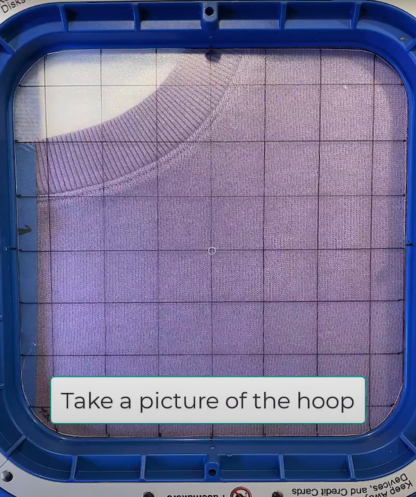 Take a picture of the hoop neckline Embroidery Legacy