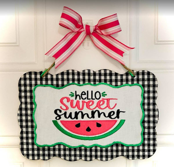 Hello Sweet Summer Hanging Embroidery Designs