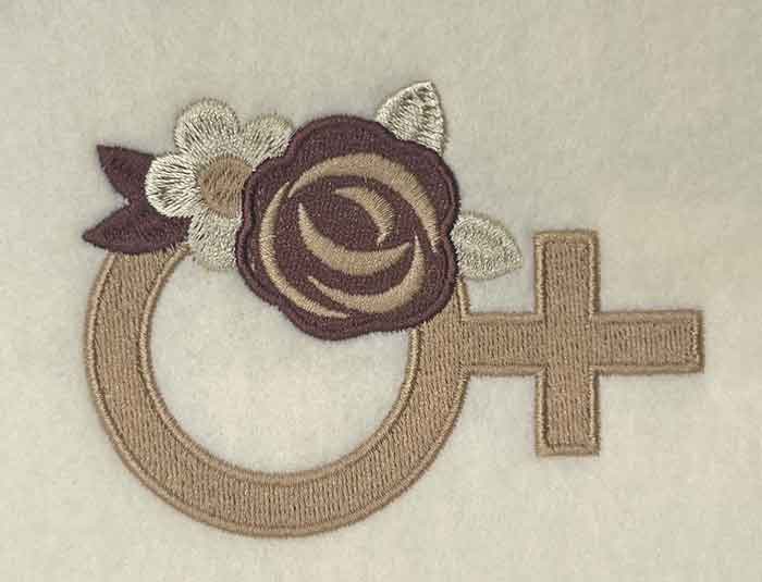 SD_MotivationalWoman_FemaleSymbol | Embroidery Legacy female sign embroidery design