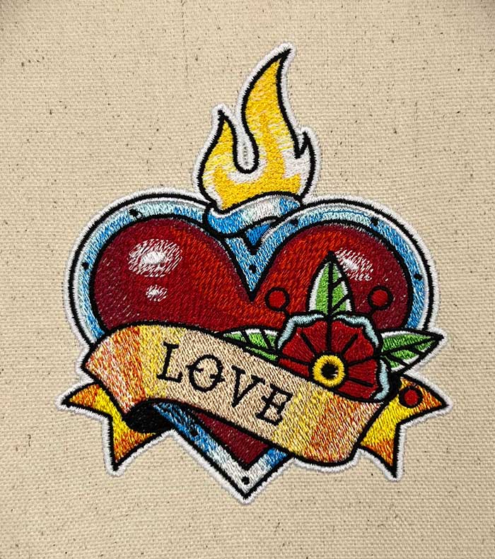 TradionalTatts17 | Embroidery Legacy Heart tattoo embroidery design