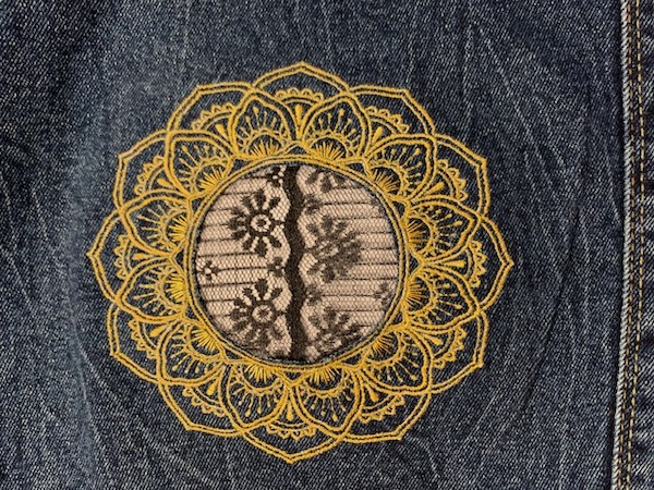 denim hole lace Embroidery