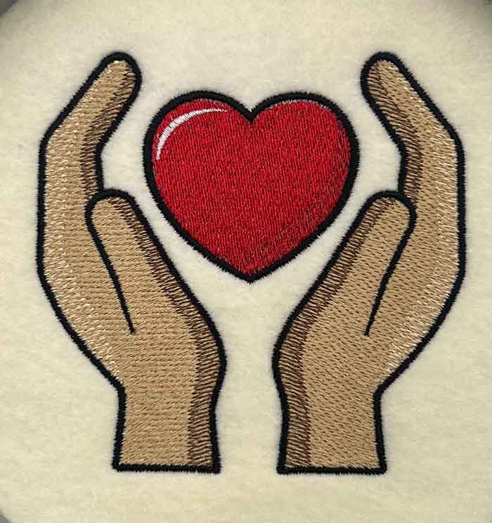 K-7834HandsAndHeart_sewout | Embroidery Legacy Hands and Heart embroidery design