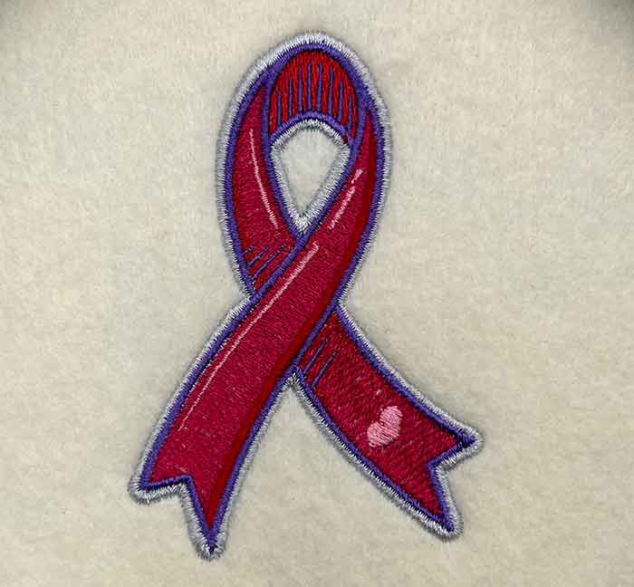 M-8742CancerAwarenessRibbon_sewout | Embroidery Legacy Cancer Awareness ribbon embroidery design