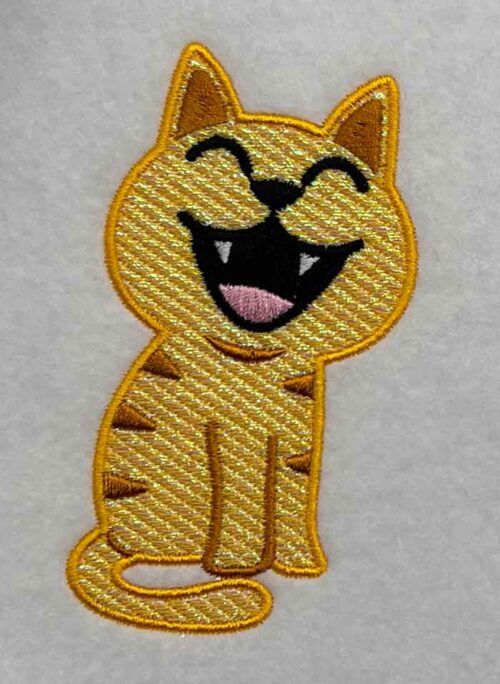 cut cat mylar embroidery design