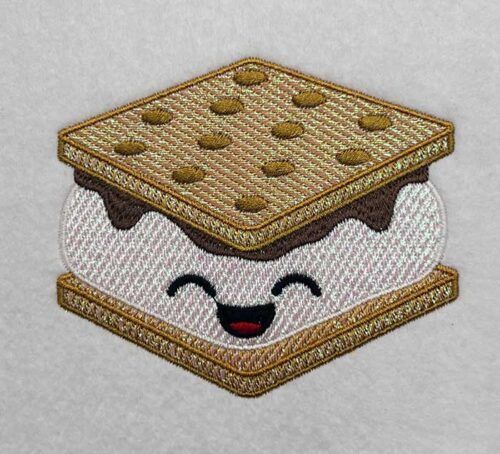 Smore mylar embroidery design