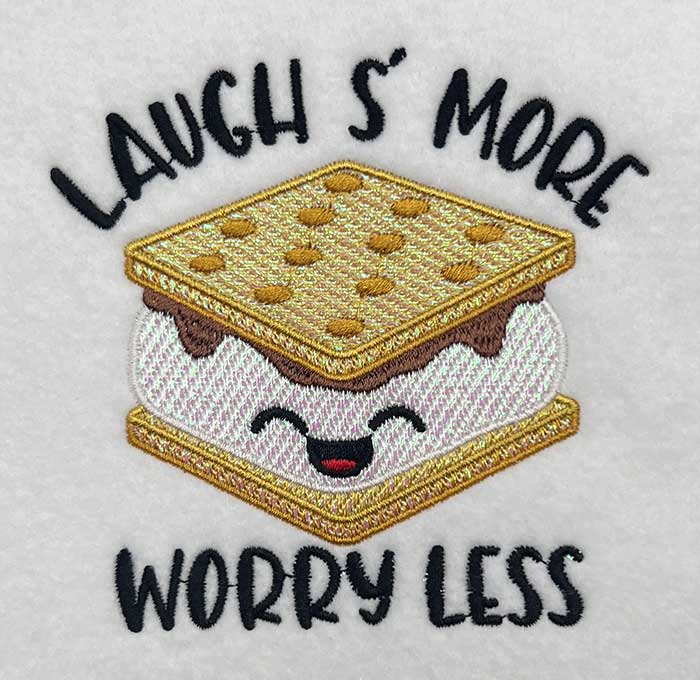 SD_LaughSmoreMylar | Embroidery Legacy Laugh smore mylar embroidery design