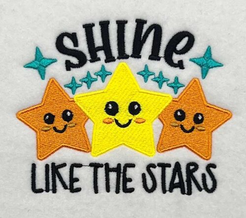 shine stars embroidery design