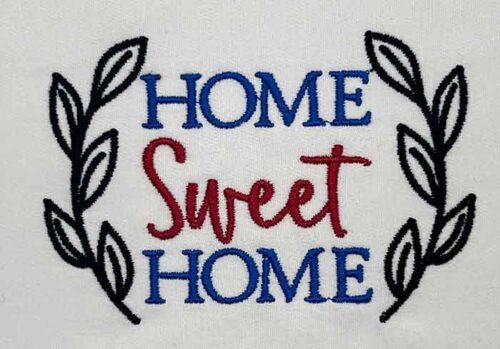 Home sweet home embroidery design