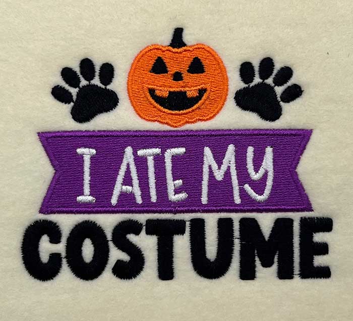 SD_AteMyCostume | Embroidery Legacy I ate my costume embroidery design
