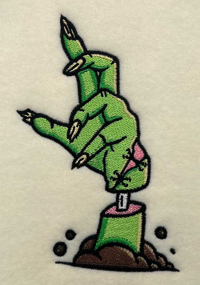 ZombieHand | Embroidery Legacy zombie hand embroidery design