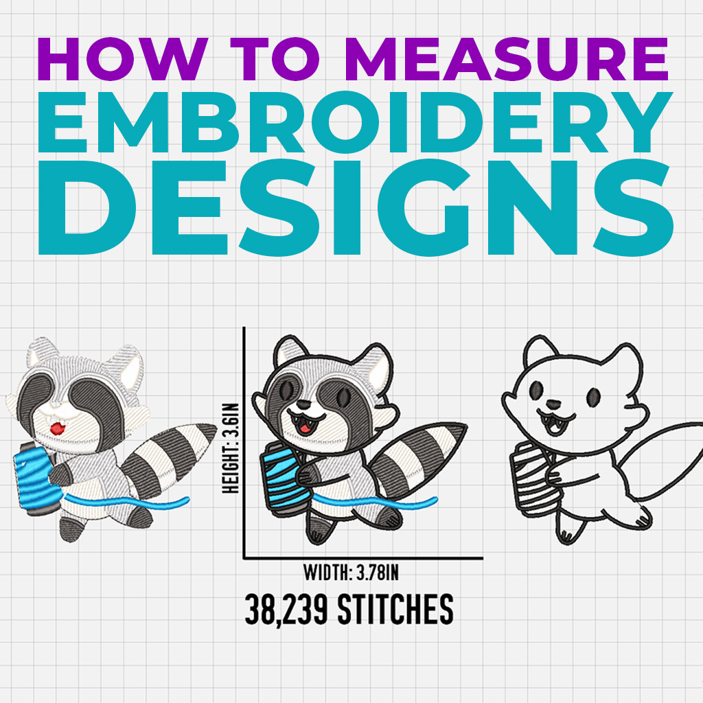 how to measure embroidery designs