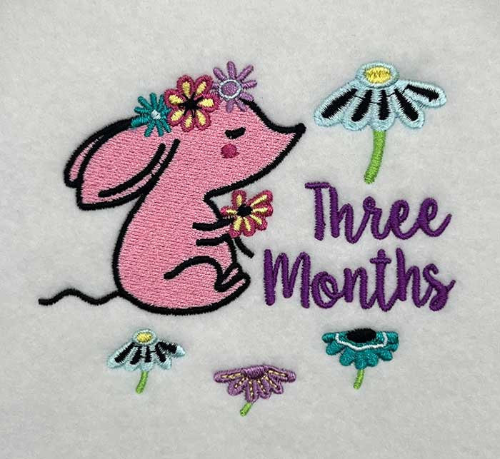 Milestones_3month | Embroidery Legacy milestones 3 months embroidery design