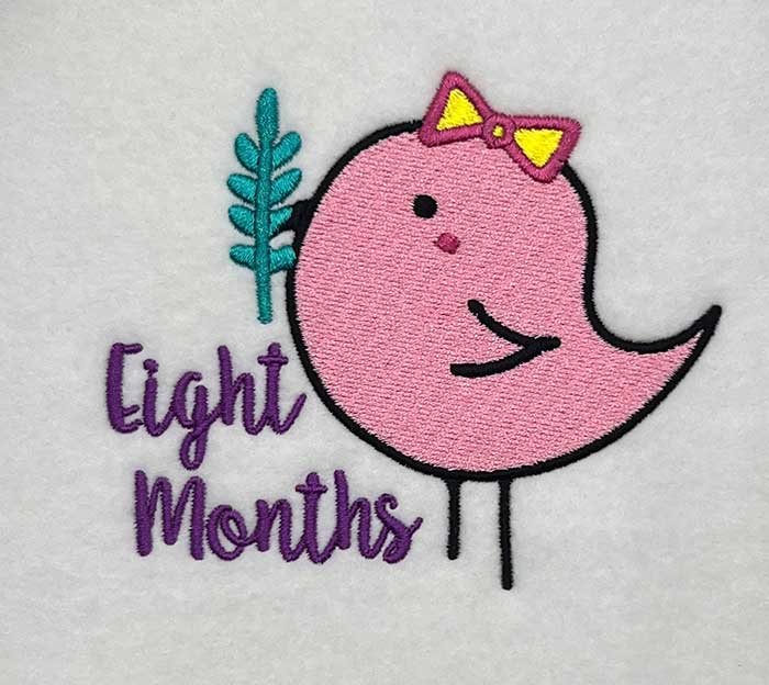 Milestones_8month | Embroidery Legacy milestones 8 months embroidery design