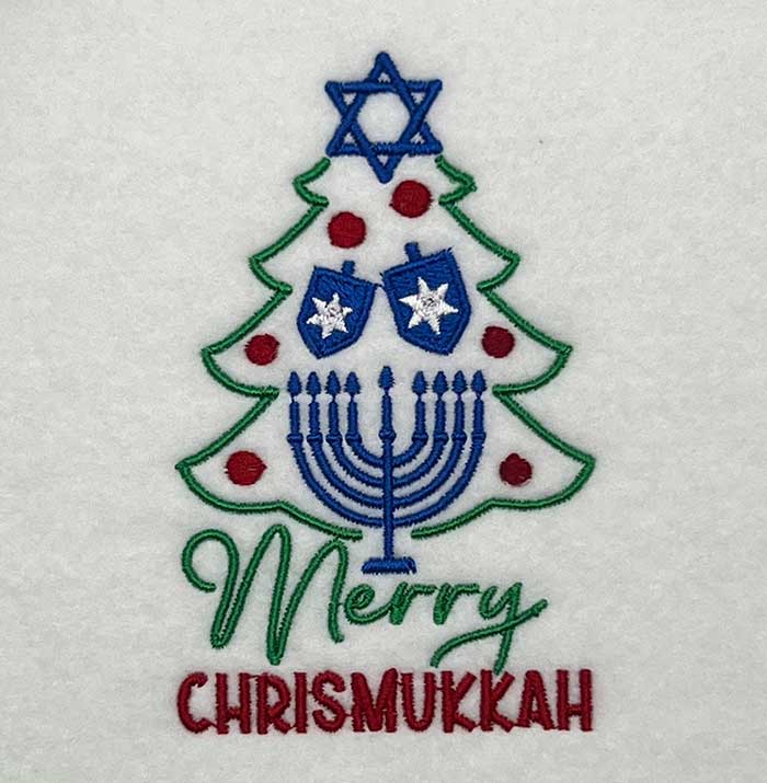 SD_MerryChrismukkahTree | Embroidery Legacy Merry Christmukkah tree embroidery design