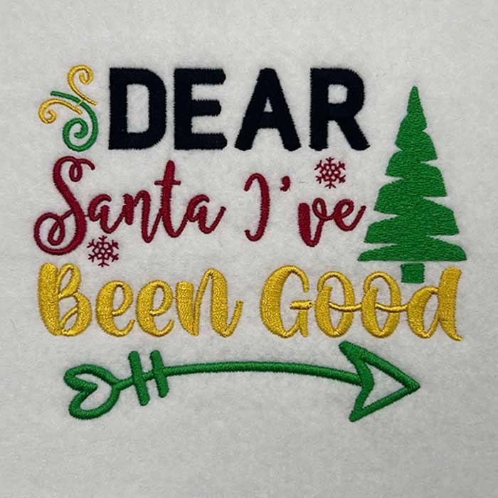 23CB_BeenGood | Embroidery Legacy Dear Santa I've been good embroidery design