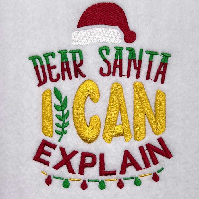 23CB_CanExplain | Embroidery Legacy Dear Santa I can explain embroidery design
