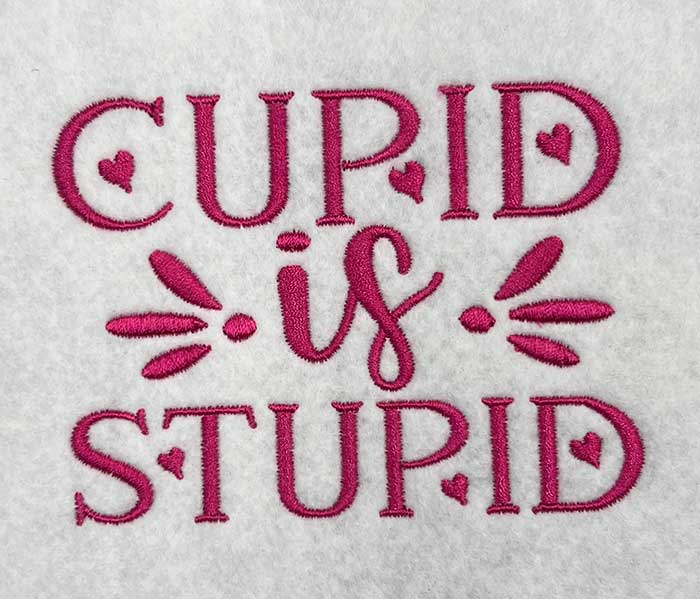 24VB1_Cupid2 | Embroidery Legacy cupid is stupid embroidery design
